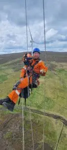 Man in rope rigging equipment